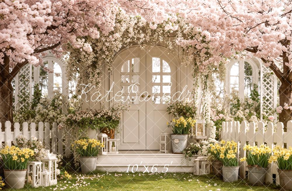 Kate Spring Garden Door Blossoms Fleece Backdrop Designed by Emstselch - Image 2