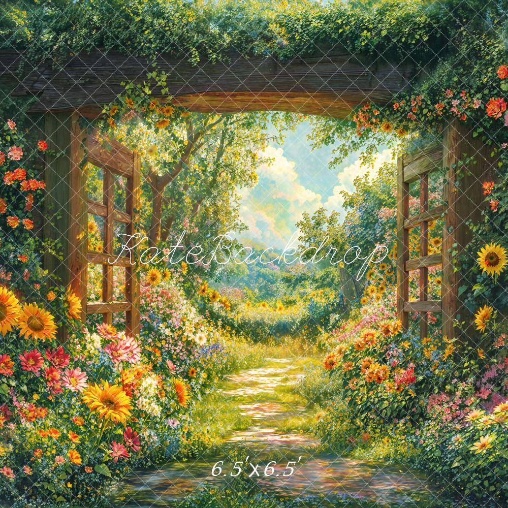 Kate Spring Garden Floral Arch Path Backdrop Designed by Emetselch - Image 2