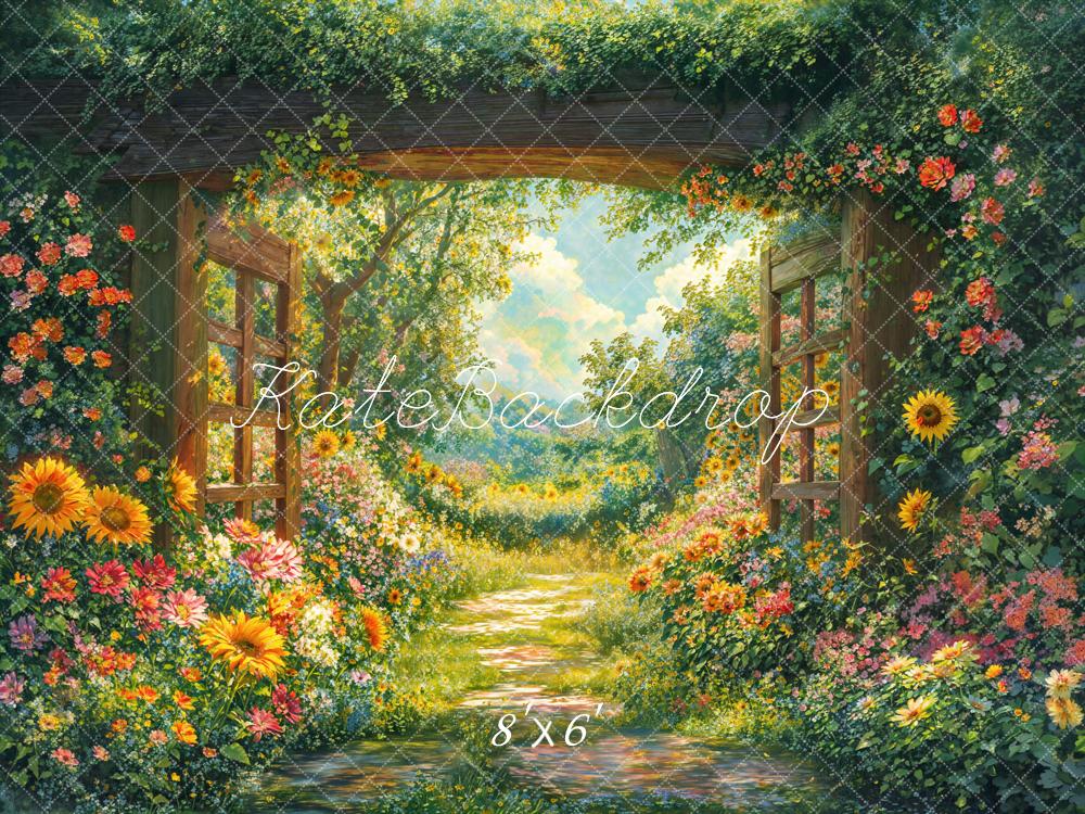 Kate Spring Garden Floral Arch Path Backdrop Designed by Emetselch - Image 3