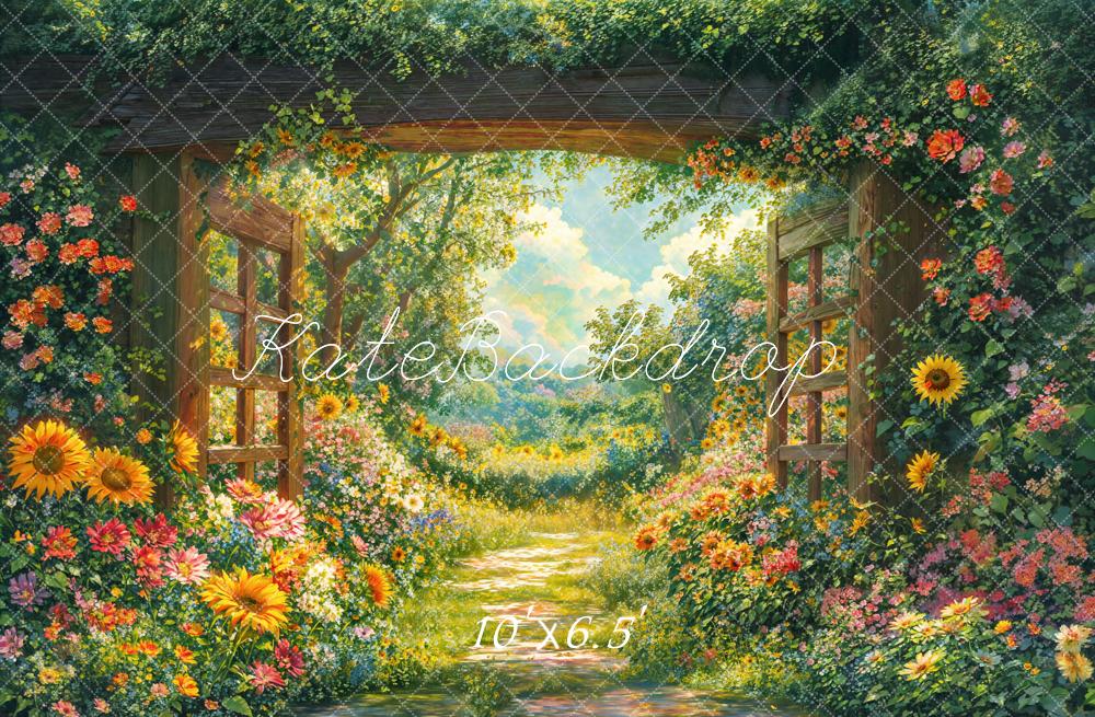 Kate Spring Garden Floral Arch Path Backdrop Designed by Emetselch - Image 4
