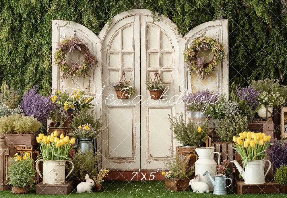 Kate Spring Garden Flowers Rustic Arch Door Backdrop Designed by Emstselch