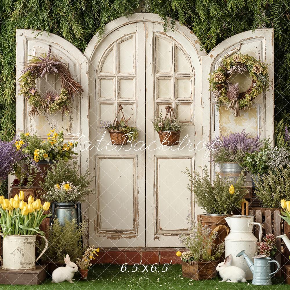 Kate Spring Garden Flowers Rustic Arch Door Backdrop Designed by Emstselch - Image 3