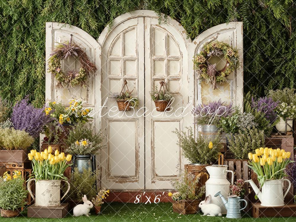 Kate Spring Garden Flowers Rustic Arch Door Backdrop Designed by Emstselch - Image 4