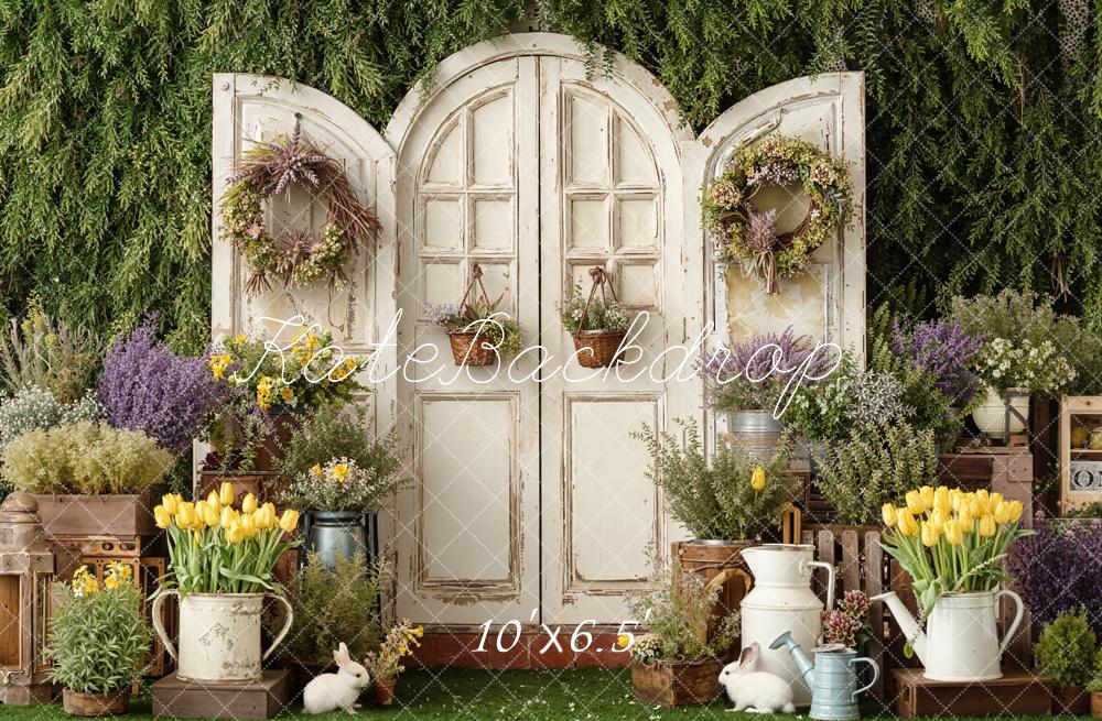 Kate Spring Garden Flowers Rustic Arch Door Backdrop Designed by Emstselch - Image 5
