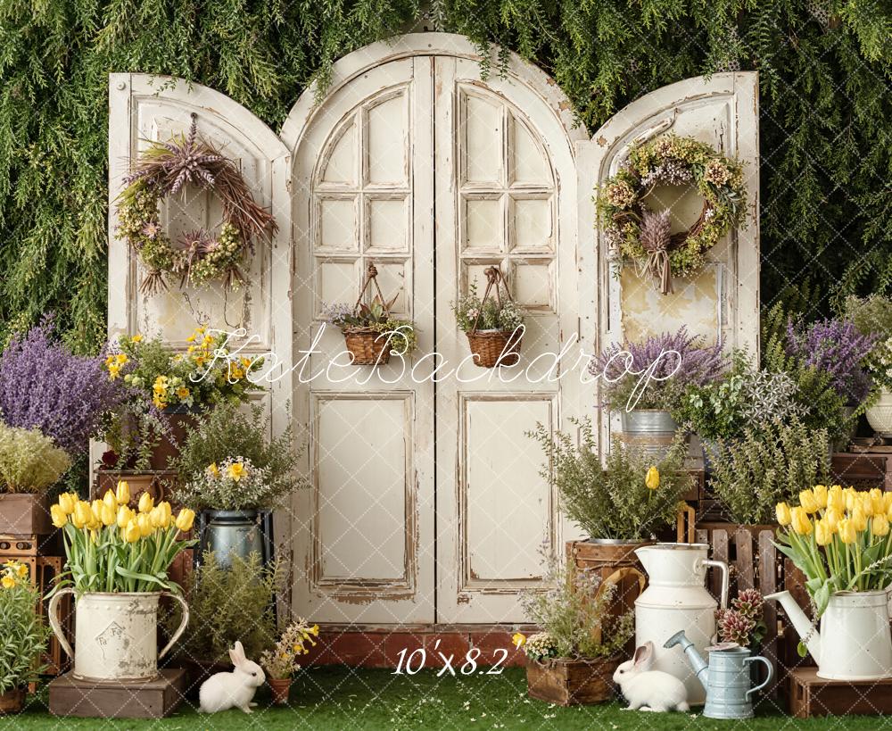 Kate Spring Garden Flowers Rustic Arch Door Backdrop Designed by Emstselch - Image 7