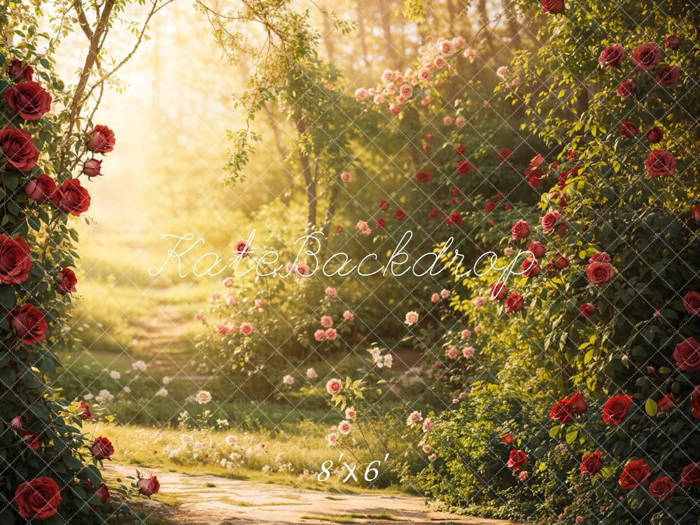 Kate Spring Garden Rose Sunlight Backdrop Designed by Emetselch - Image 3