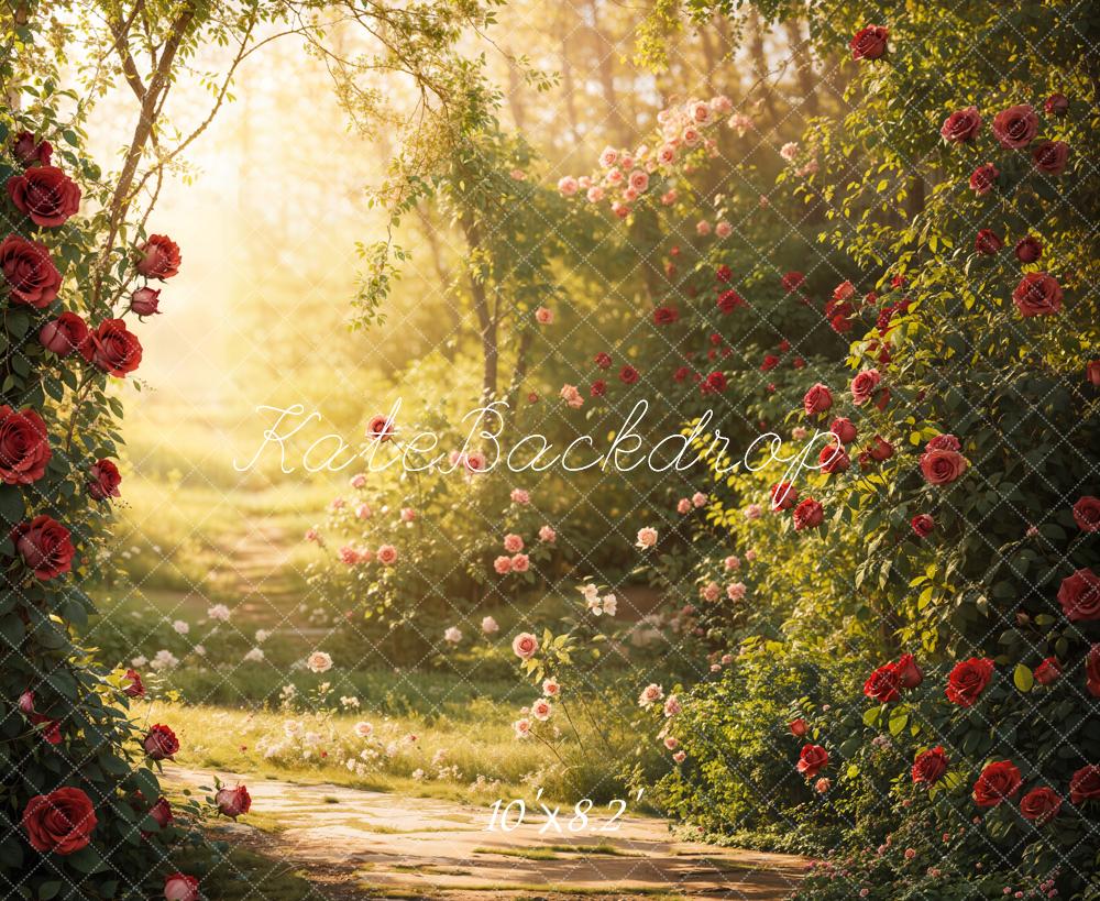 Kate Spring Garden Rose Sunlight Backdrop Designed by Emetselch - Image 5