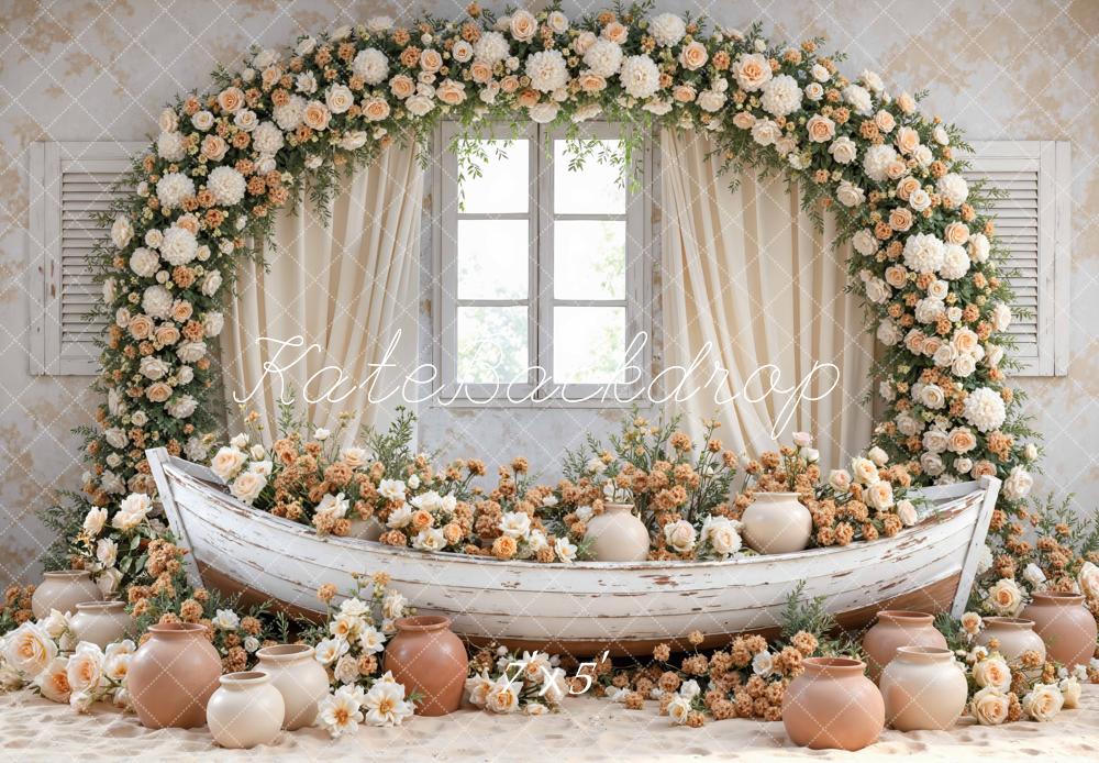 Kate Spring Garland Boat Window Rustic Backdrop Designed by Mini MakeBelieve