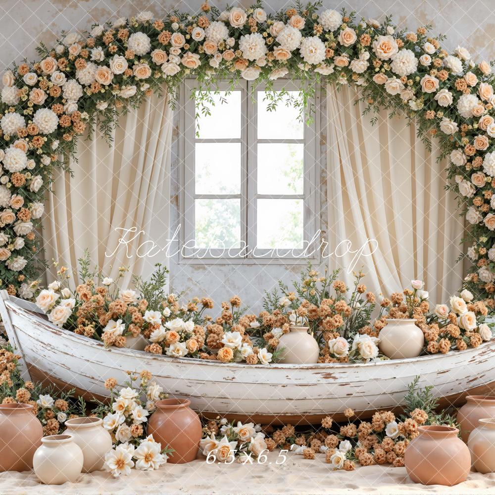 Kate Spring Garland Boat Window Rustic Backdrop Designed by Mini MakeBelieve - Image 2