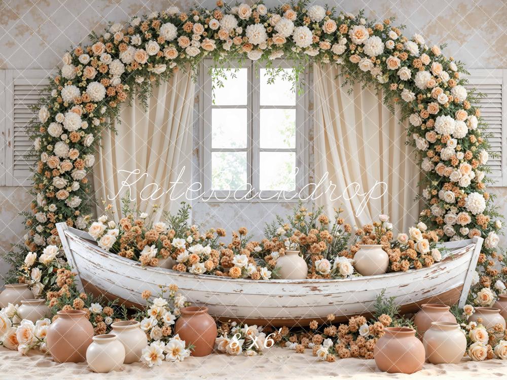 Kate Spring Garland Boat Window Rustic Backdrop Designed by Mini MakeBelieve - Image 3