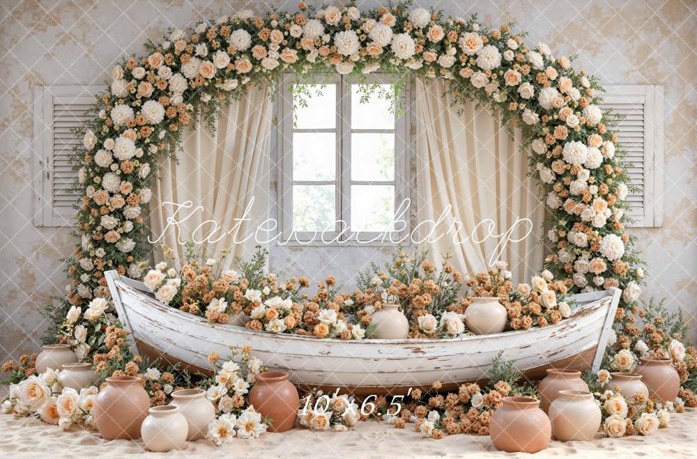 Kate Spring Garland Boat Window Rustic Backdrop Designed by Mini MakeBelieve - Image 4