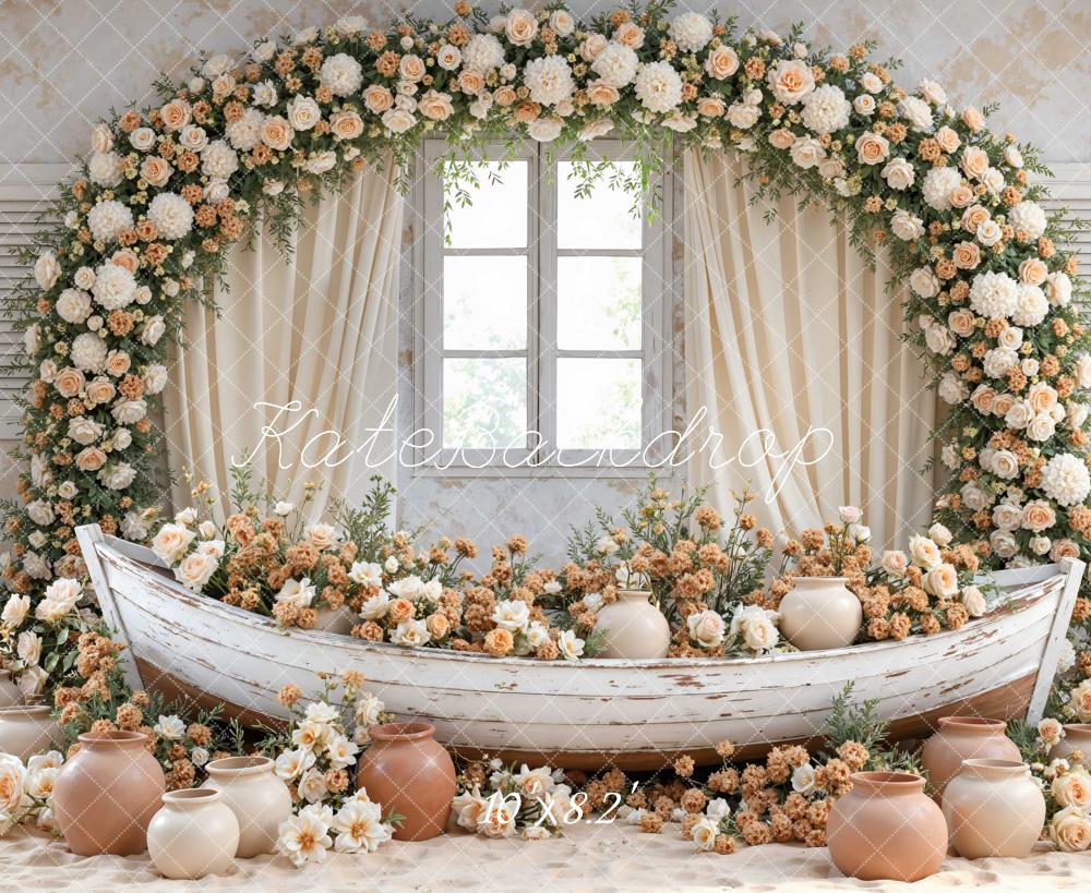 Kate Spring Garland Boat Window Rustic Backdrop Designed by Mini MakeBelieve - Image 6