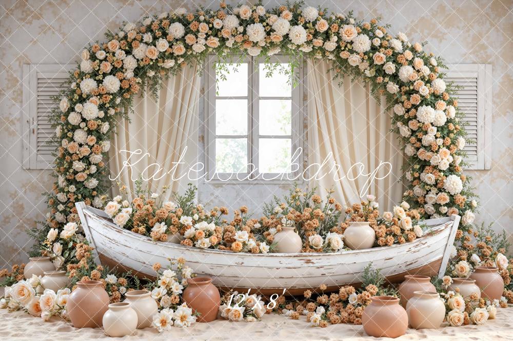 Kate Spring Garland Boat Window Rustic Backdrop Designed by Mini MakeBelieve - Image 8