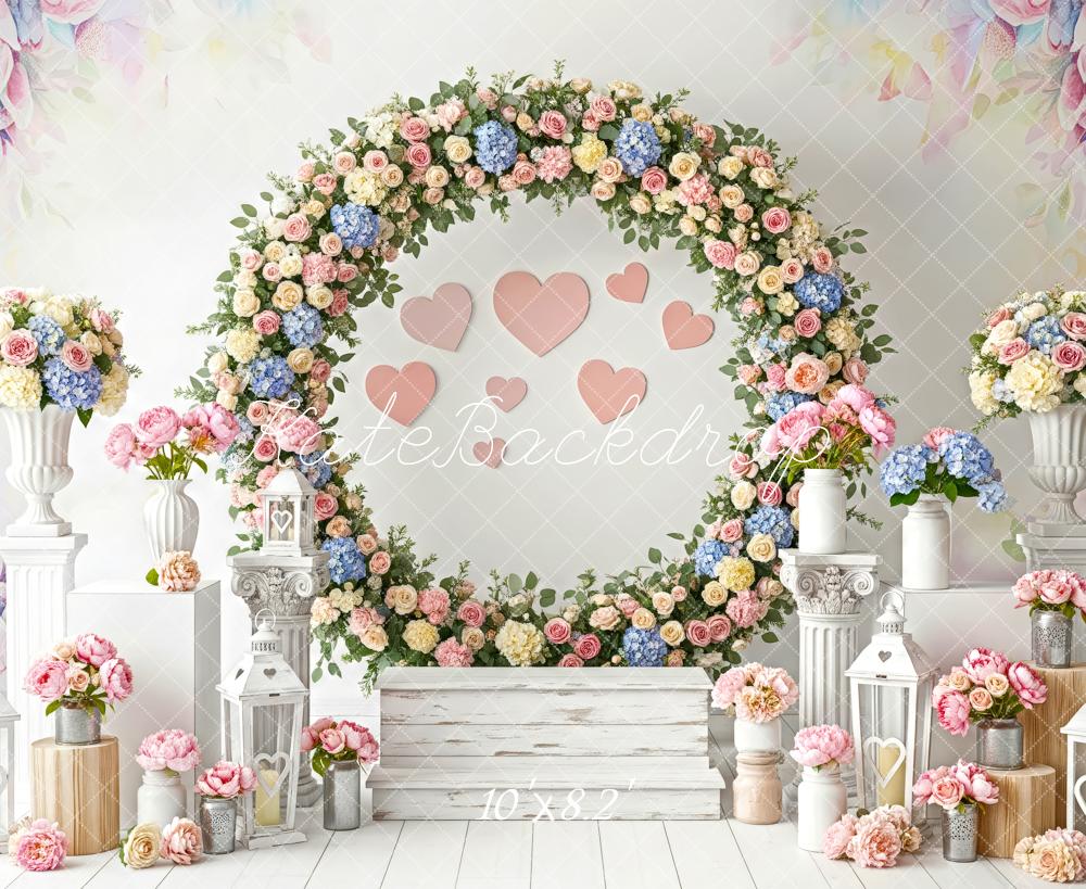 Kate Spring Garland Lanterns Pedestals Pastel Backdrop Designed by Patty Robert - Image 6