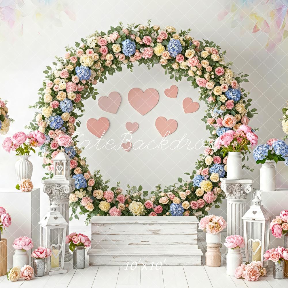 Kate Spring Garland Lanterns Pedestals Pastel Backdrop Designed by Patty Robert - Image 7