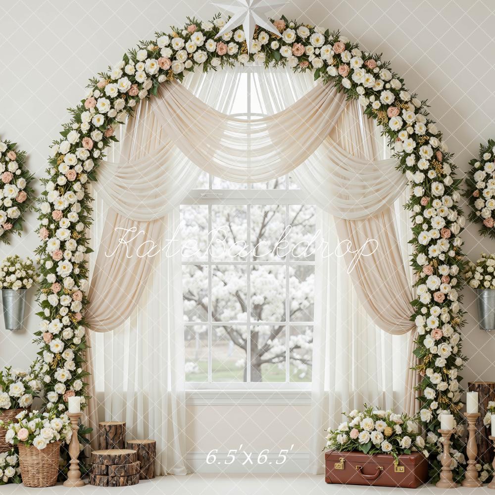 Kate Spring Garland Window Cream Decor Backdrop Designed by Mini MakeBelieve - Image 2