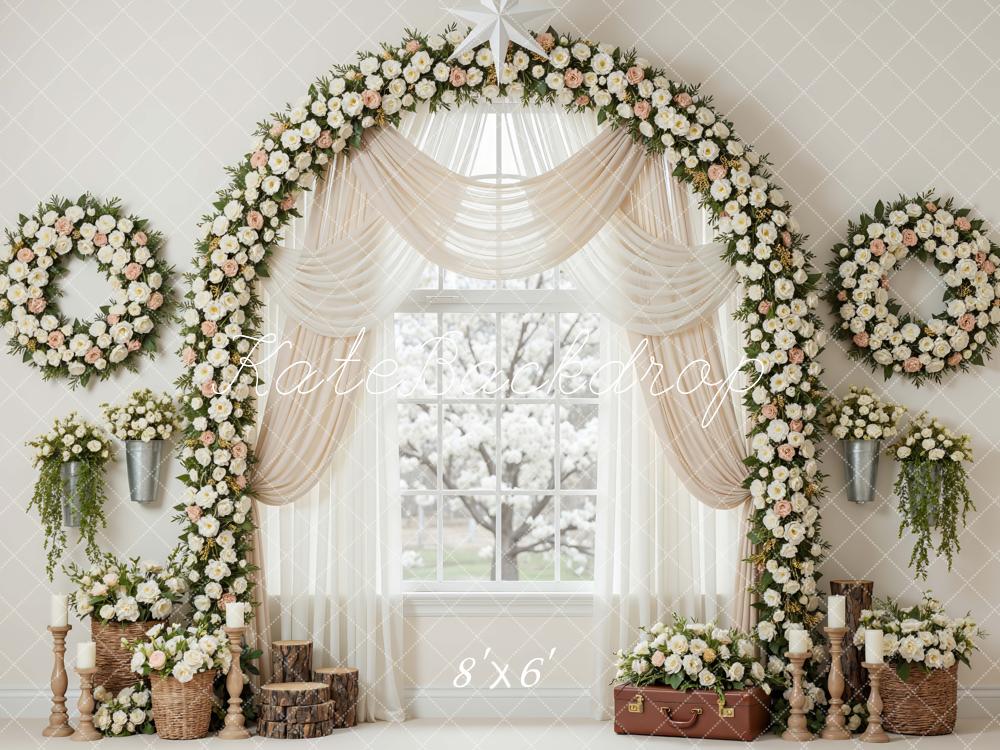 Kate Spring Garland Window Cream Decor Backdrop Designed by Mini MakeBelieve - Image 3