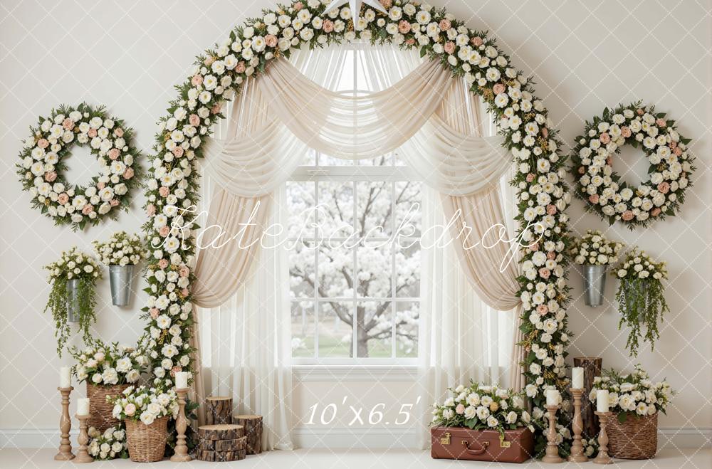 Kate Spring Garland Window Cream Decor Backdrop Designed by Mini MakeBelieve - Image 4