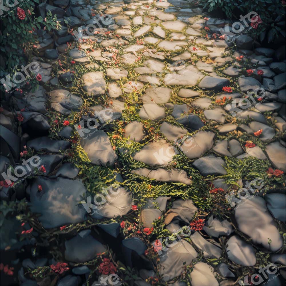 Kate Spring Grass Stone Floor Backdrop Designed by Kate Image - Image 2