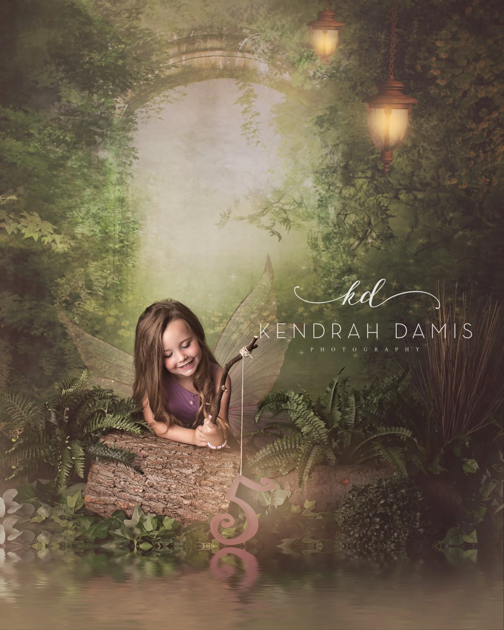 Kate Spring Green Dreamlike Fairytale Forest Backdrop for Photoshoot - Image 6