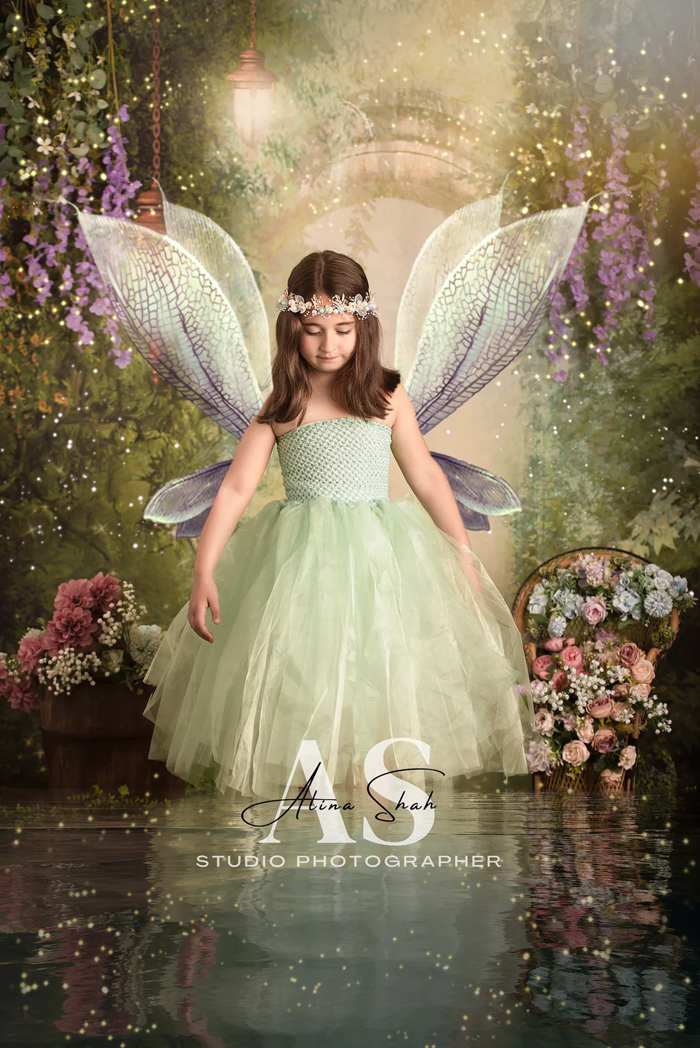 Kate Spring Green Dreamlike Fairytale Forest Backdrop for Photoshoot - Image 9