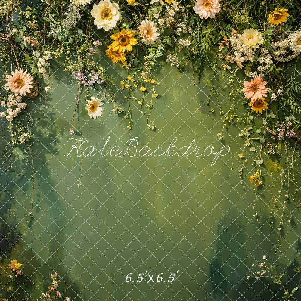 Kate Spring Green Flower Backdrop Designed by Chain Photography - Image 2