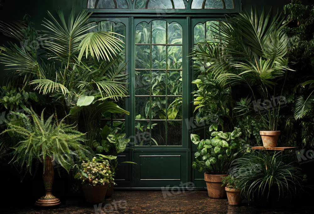 Kate Spring Green Plant Door Backdrop Designed by Emetselch - Image 2