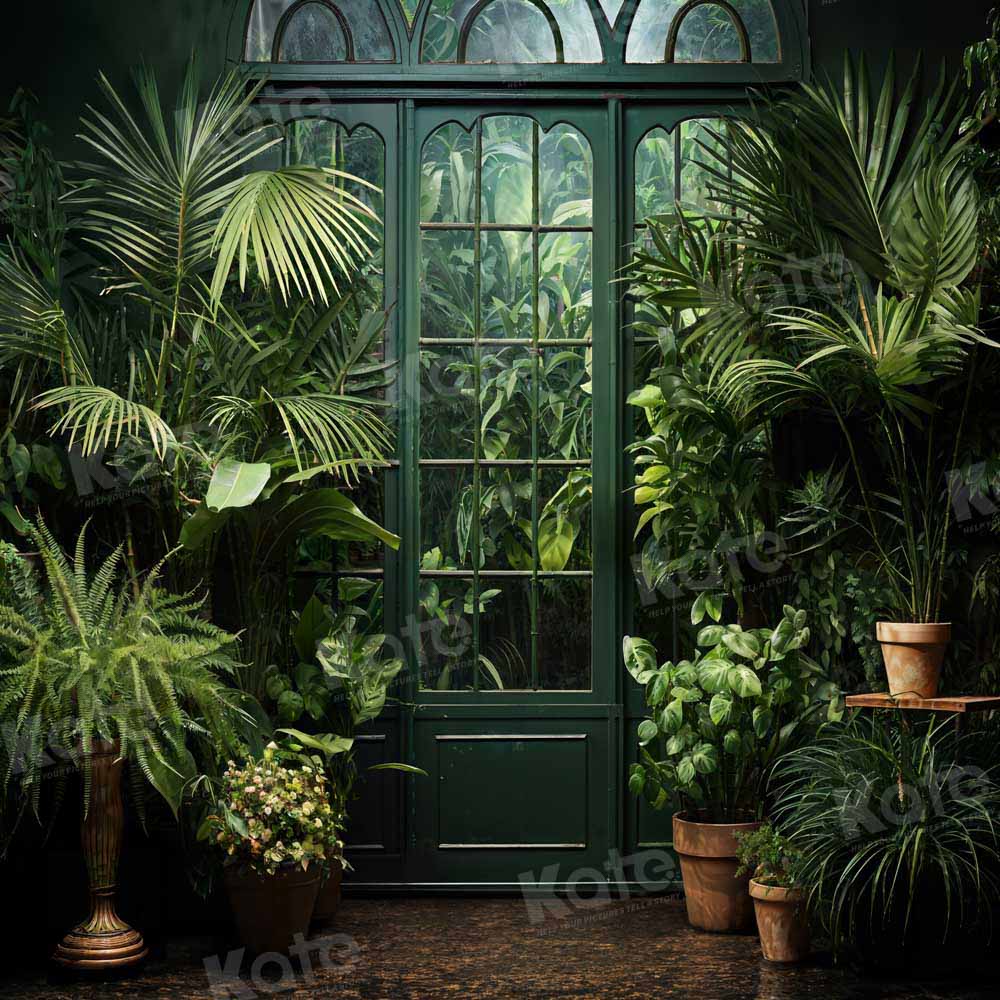 Kate Spring Green Plant Door Backdrop Designed by Emetselch - Image 4