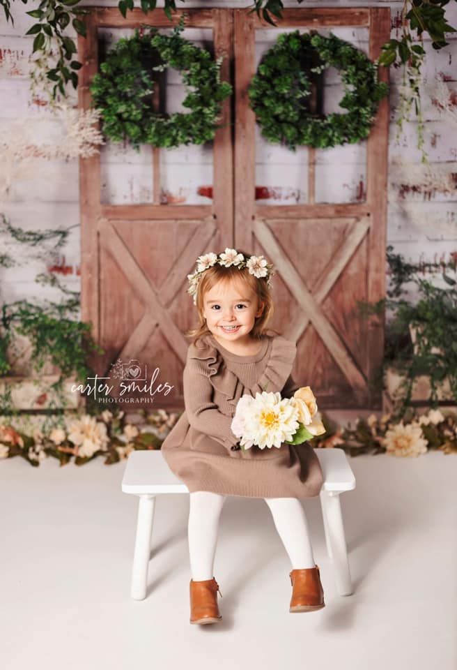 Kate Spring/Mother's day  Green Plants Barn Door Backdrop Designed by Jia Chan Photography - Image 4