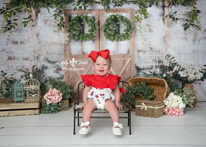 Kate Spring/Mother's day  Green Plants Barn Door Backdrop Designed by Jia Chan Photography - Image 6