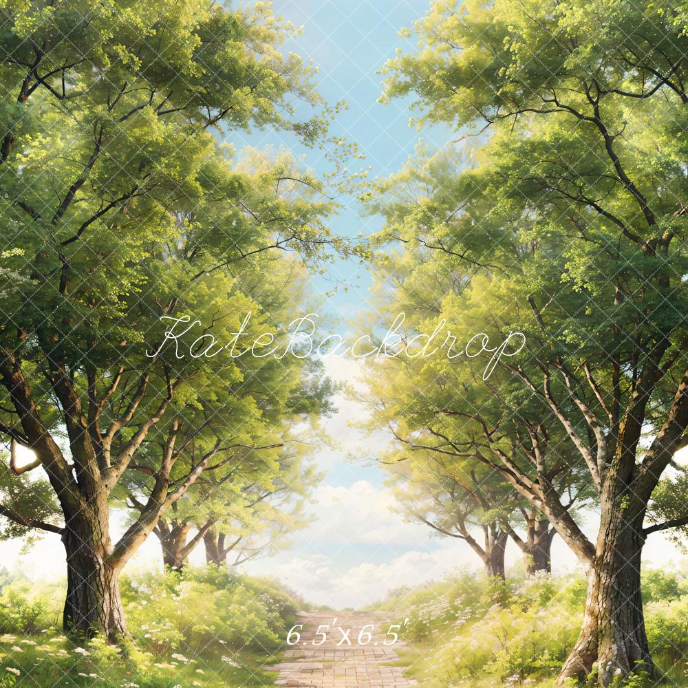 Kate Spring Green Trees Grass Path Backdrop Designed by Chain Photography - Image 2