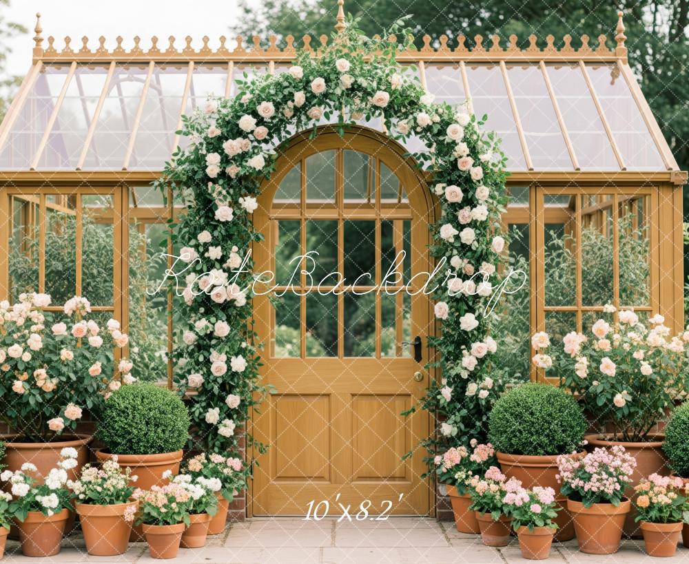 Kate Spring Greenhouse Pots Fleece Backdrop Designed by Patty Robert - Image 3