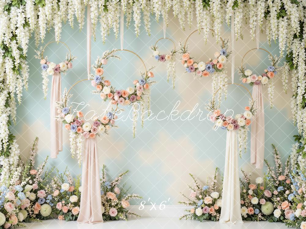 Kate Spring Hanging Floral Rings Pastel Backdrop Designed by Mini MakeBelieve - Image 3