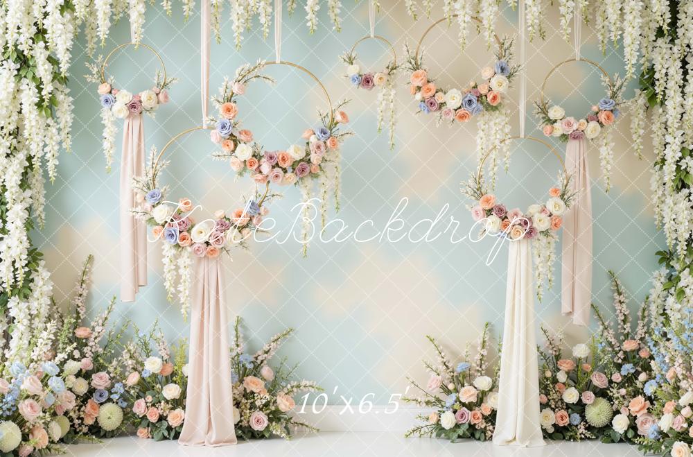 Kate Spring Hanging Floral Rings Pastel Backdrop Designed by Mini MakeBelieve - Image 4