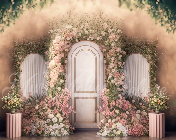 Kate Spring Interior Floral Pink Backdrop Designed by Mini MakeBelieve - Image 3