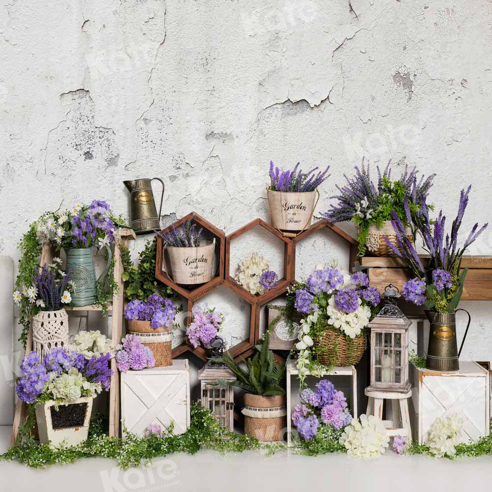 Kate Spring Lavender Old Wall Backdrop Designed by Emetselch - Image 2