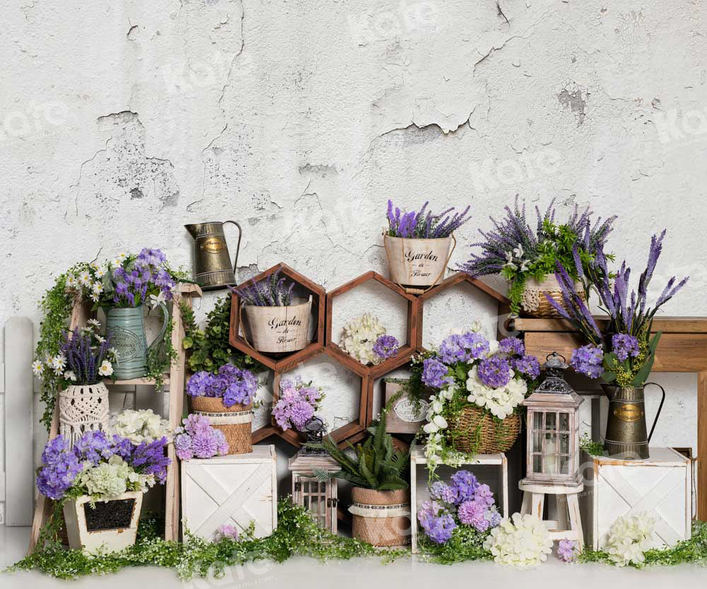 Kate Spring Lavender Old Wall Backdrop Designed by Emetselch - Image 3