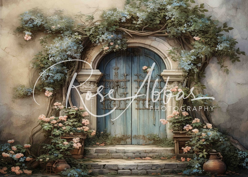 Kate Spring Old Door Flowers Backdrop Designed By Rose Abbas - Image 2