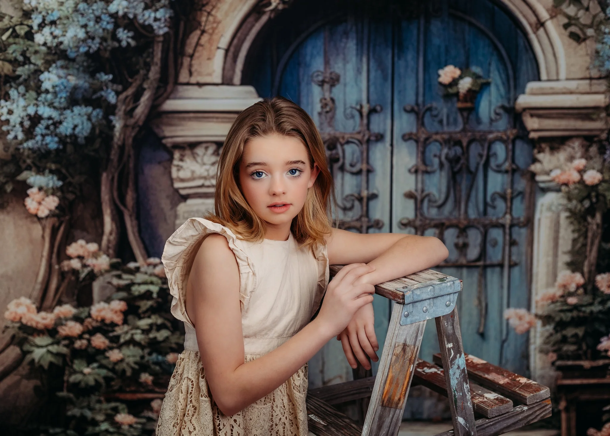 Kate Spring Old Door Flowers Backdrop Designed By Rose Abbas - Image 3