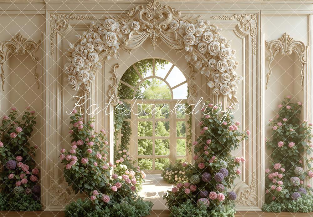 Kate Spring Ornate Window Garden Backdrop Designed by Mini MakeBelieve