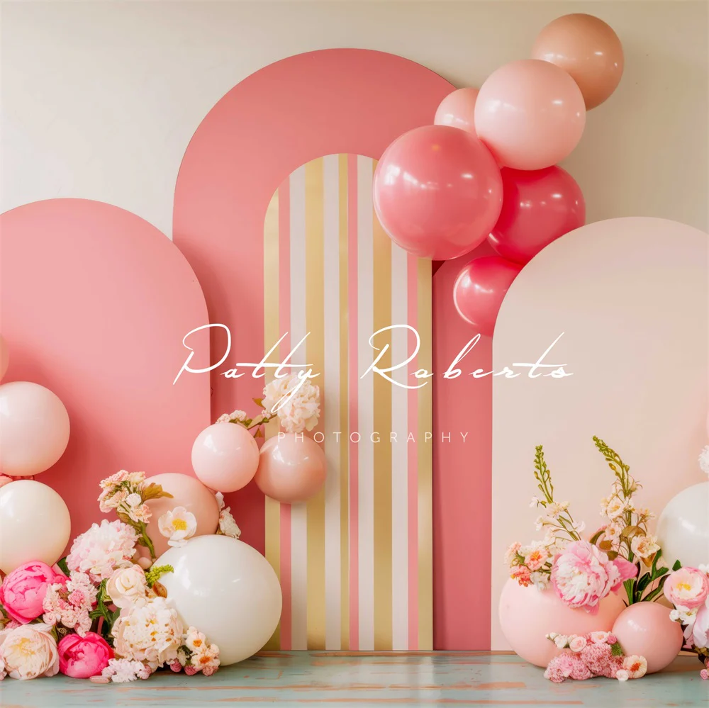 Kate Spring Pink Arch Flower Balloon Backdrop Designed by Patty Robert - Image 2