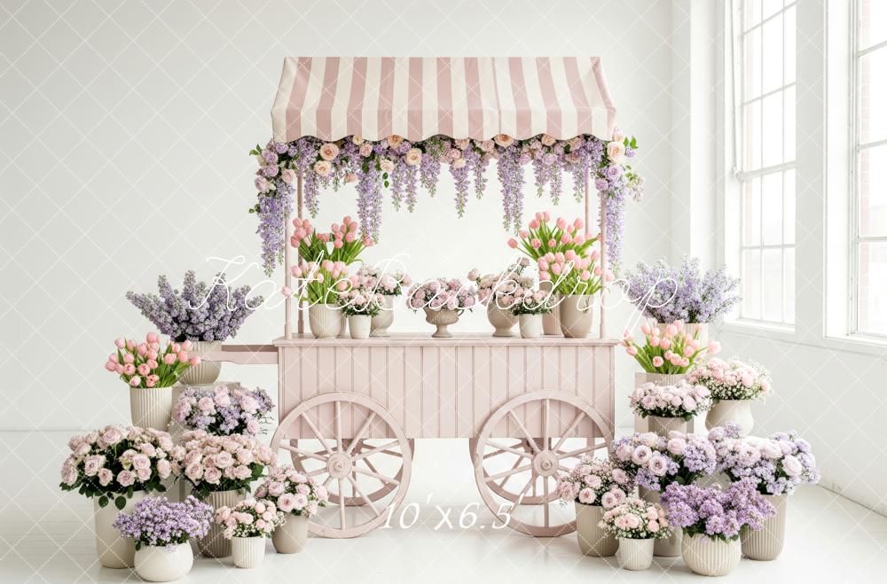 Kate Spring Pink Cart Fleece Backdrop Designed by Patty Robert - Image 2