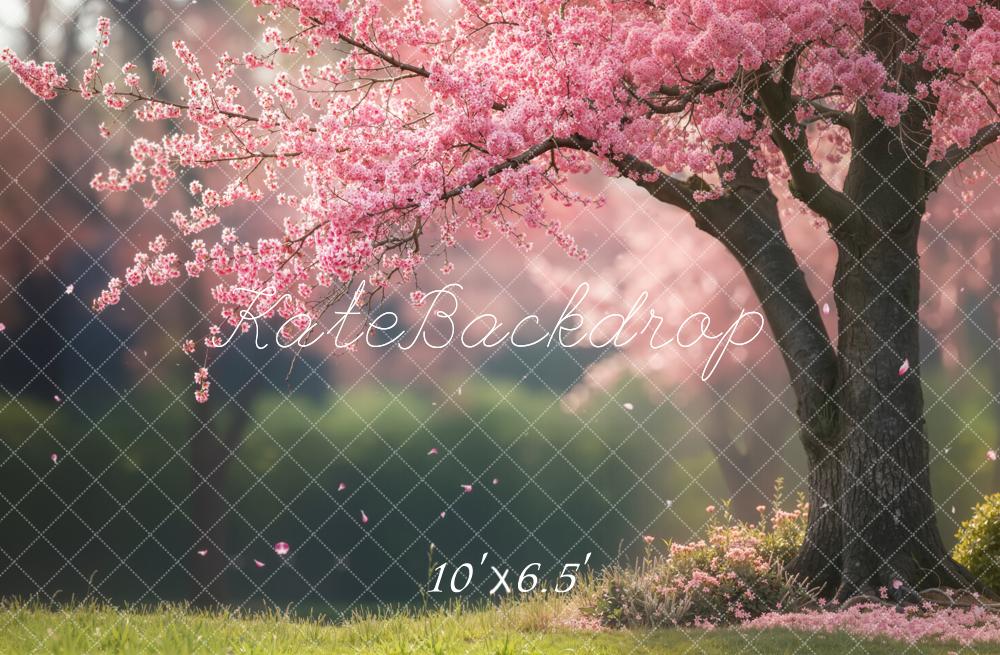 Kate Spring Pink Cherry Blossom Tree Floral Backdrop Designed by Emetselch - Image 10