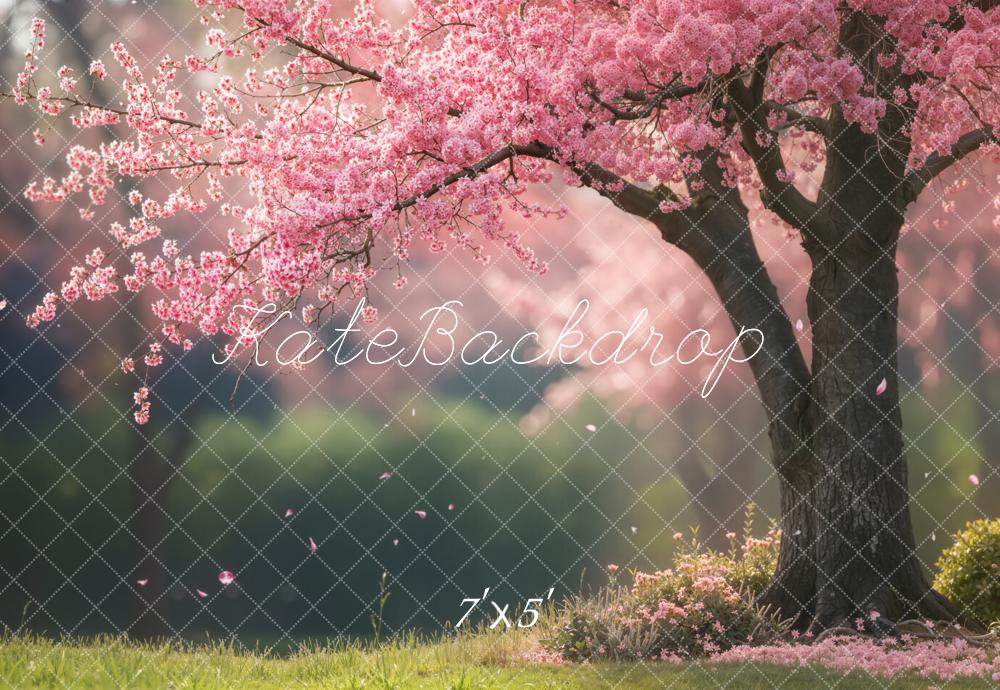 Kate Spring Pink Cherry Blossom Tree Floral Backdrop Designed by Emetselch - Image 2