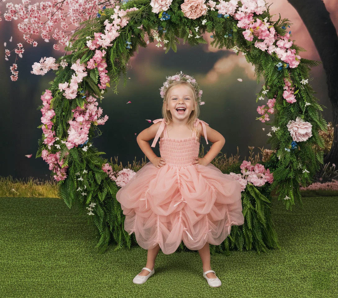 Kate Spring Pink Cherry Blossom Tree Floral Backdrop Designed by Emetselch - Image 3