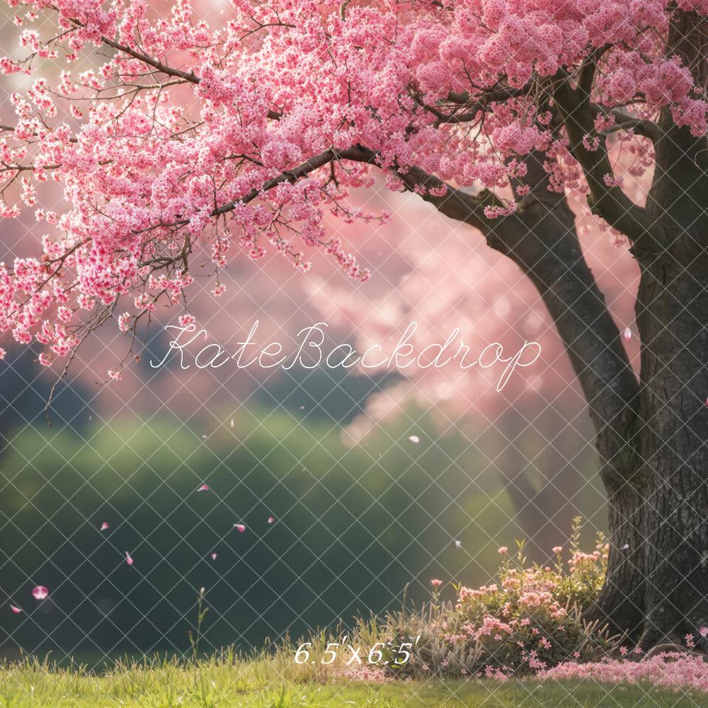 Kate Spring Pink Cherry Blossom Tree Floral Backdrop Designed by Emetselch - Image 6