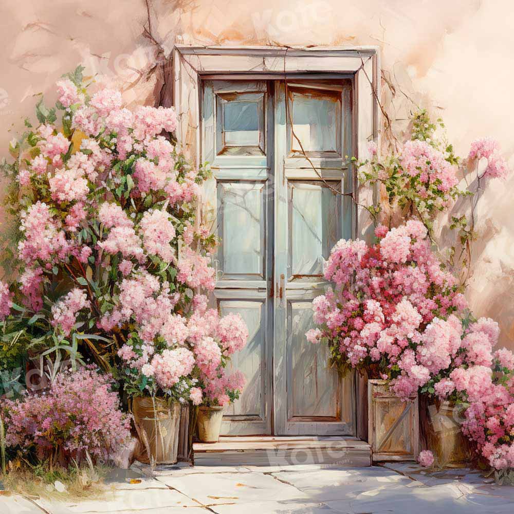 Kate Spring Pink Flowers Wall Backdrop Designed by Emetselch - Image 2