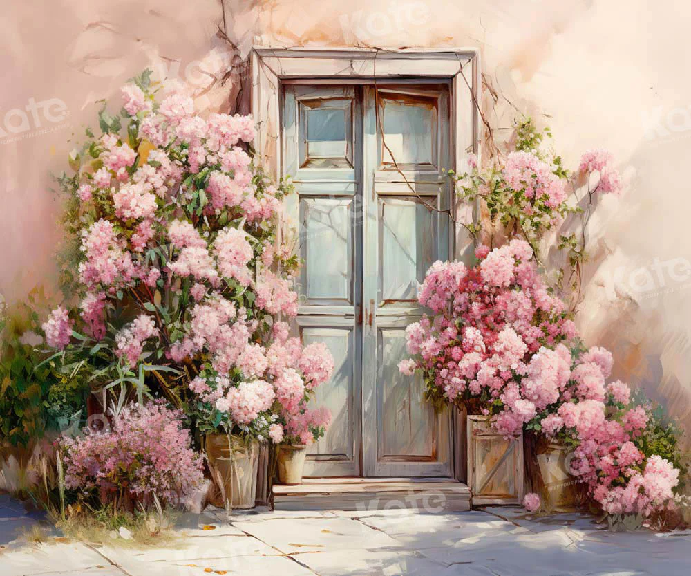 Kate Spring Pink Flowers Wall Backdrop Designed by Emetselch - Image 4