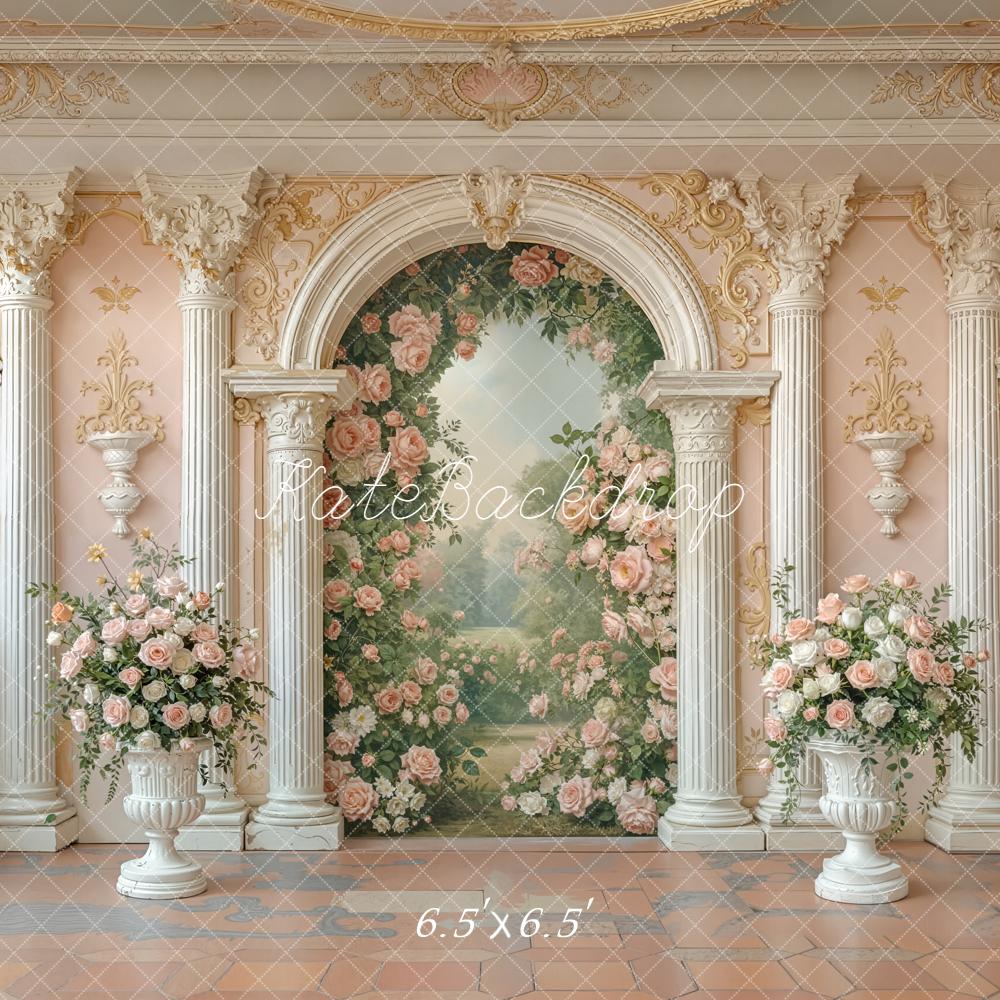 Kate Spring Pink Roses Arch Ornate Columns Backdrop Designed by Emstselch - Image 5