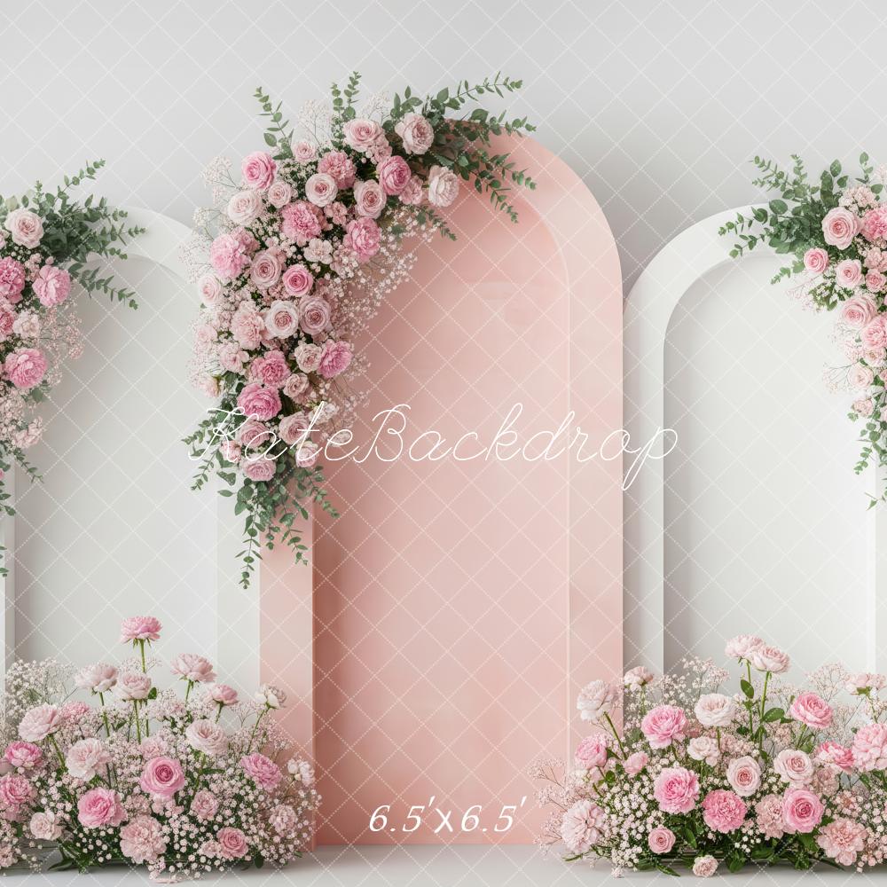 Kate Spring Pink Roses Garland Elegant Backdrop Designed by Patty Robert - Image 3